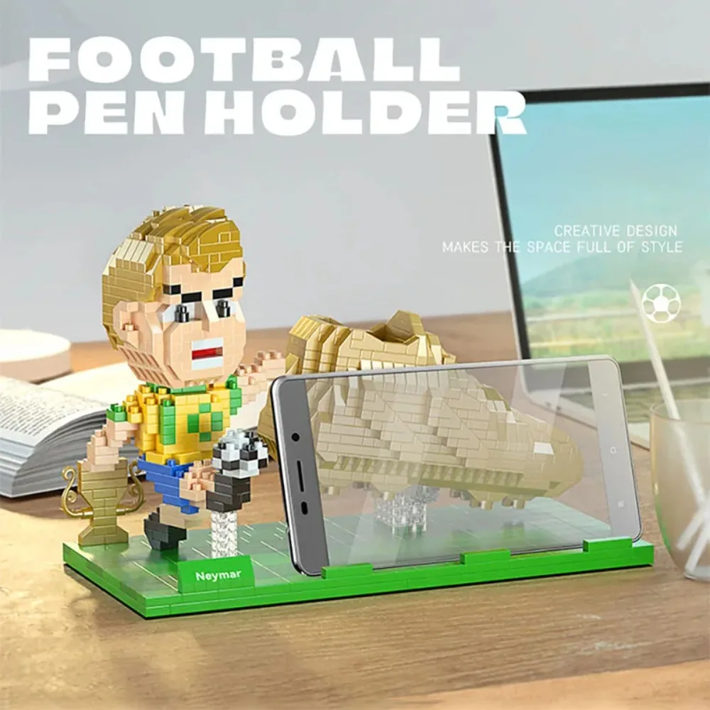 2022 Football Player Model Mini Size Building Blocks Creative DIY Pen Holder Mobile Phone Holder Bricks Toys For Children Gifts