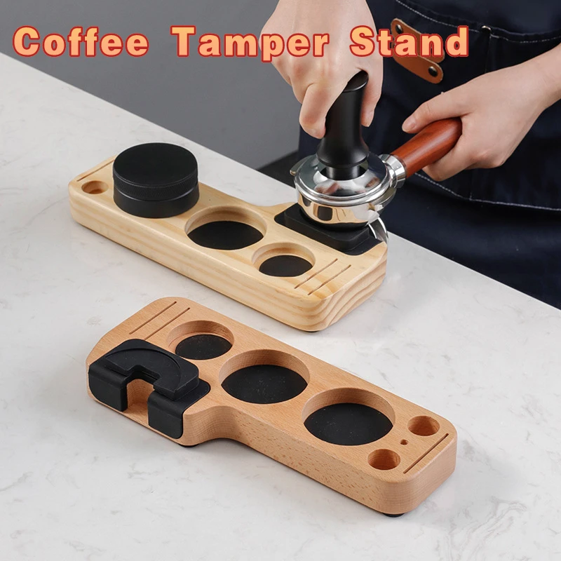 

Wooden Coffee Tamper Stand Presser Holder for Espresso Puck Screen Tamping Station Coffee Lever Tool Accessories Tamper Mat 1PC