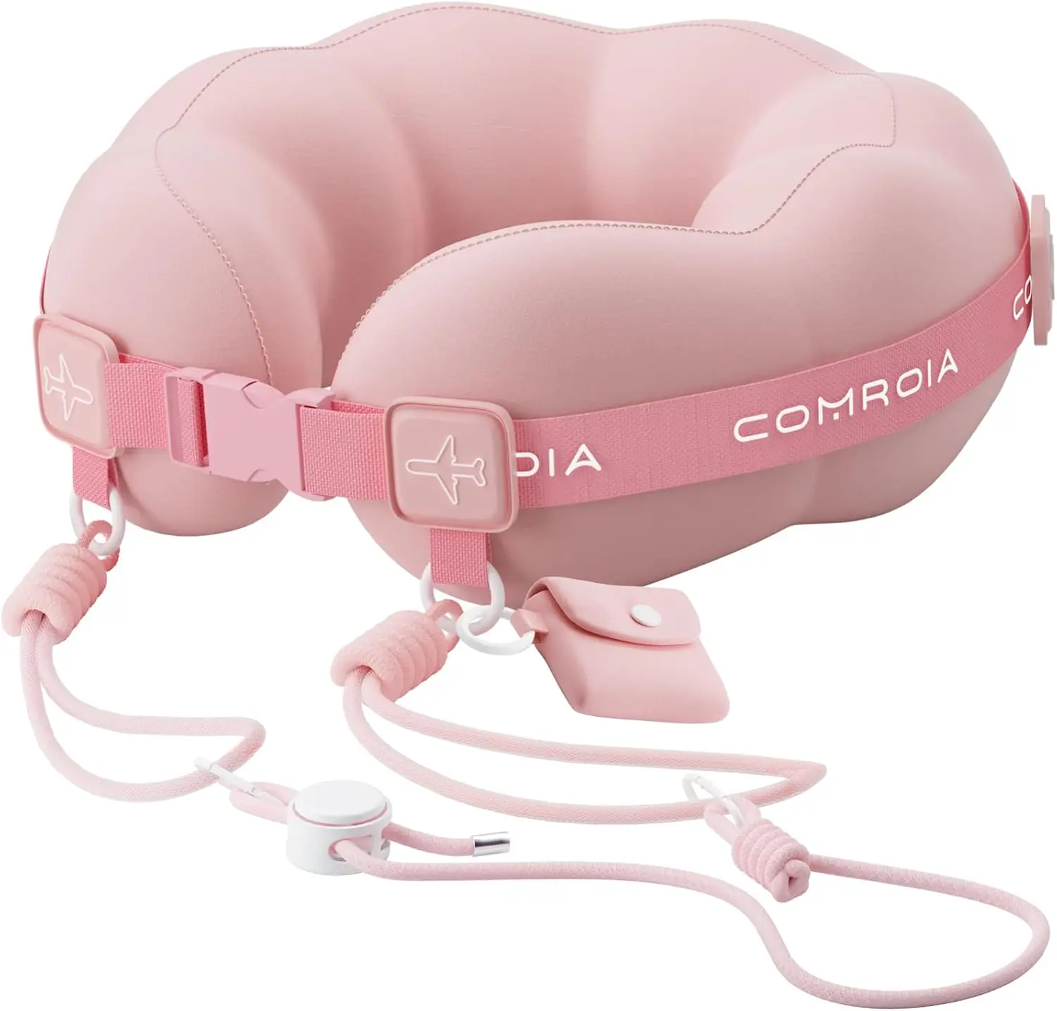 

Подушка для путешествий с эффектом памяти и поддержкой 360° ° Чехол для переноски, моющийся, с ремнем для переноски, для авиаперелетов