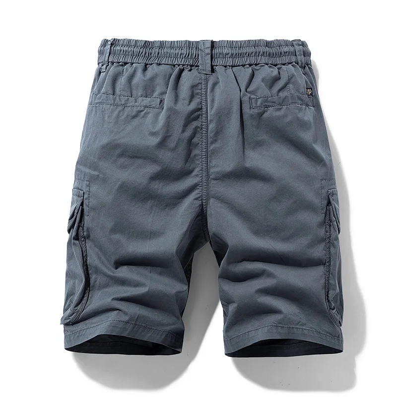 Sommer Männer Cargo Baumwolle Shorts Hosen Herren Kleidung elastische Taille lässig solide Strand Jogger Multi Pocket Shorts männlich 40