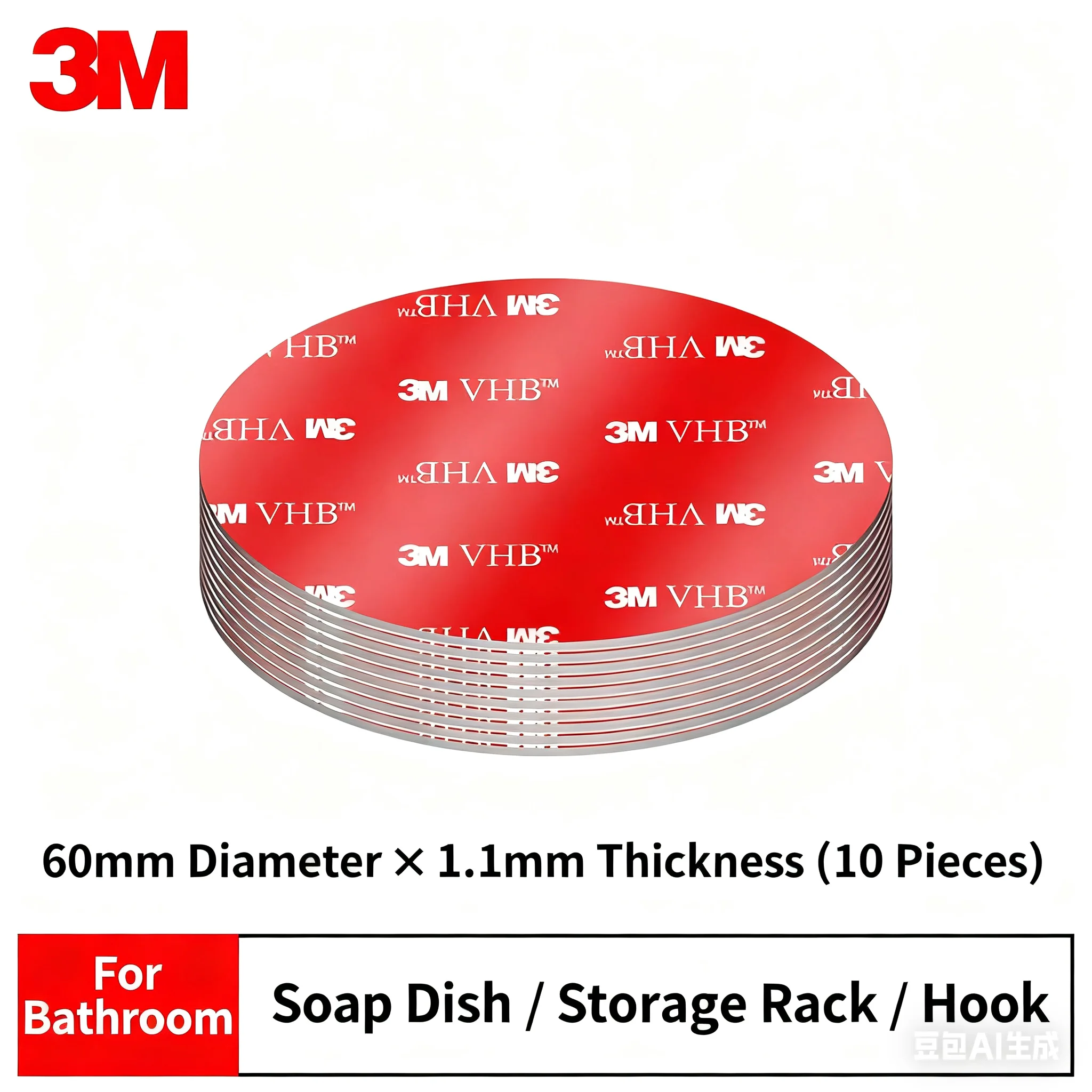 3M 10 Stuks Sterke Dubbelzijdige Tape Lijm Vierkant/Ronde Hoge Viscositeit Traceless Schuim Plakband Voor Auto Speciale Vaste Muur