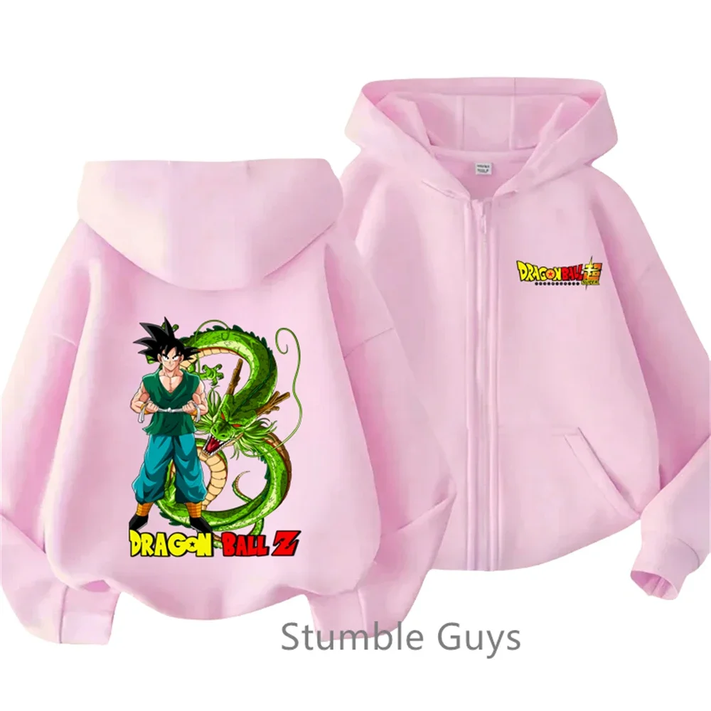 Nieuwe Dragonball Rits Hoodie Kids Cartoon Goku Herfst Sweatshirt Met Lange Mouwen Jongens 2024 Anime Kleding Meisje Casual Jasje Tops