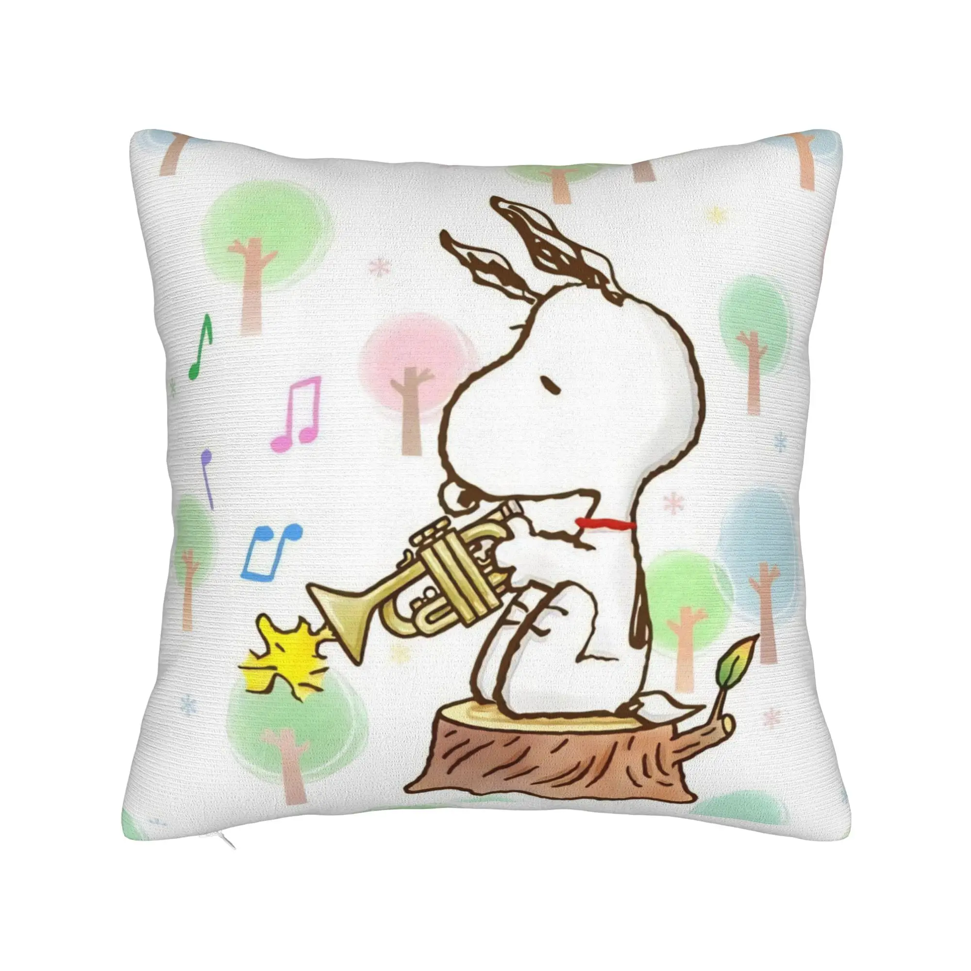Cartoon Cute S-Snoopys Square Pillow Case  Cushion Covers Vintage Zippered Decor Pillowcase for Home 45*45cm