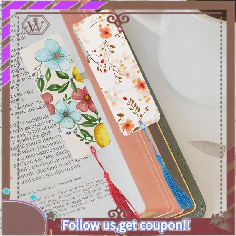 ABBG-48 Pcs Paper Bookmarks Blank Cardstock Book Marks With Colorful Tassels For DIY Gifts Tags Make Your Own Bookmark