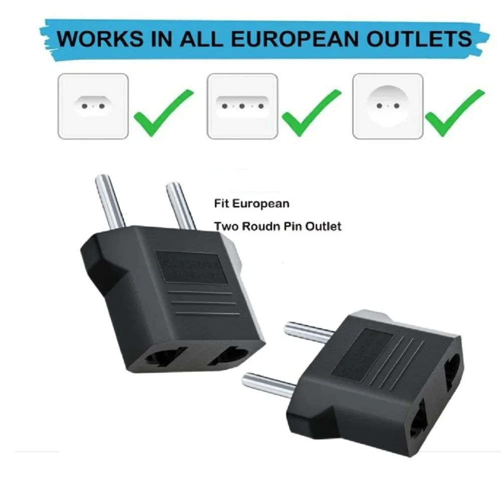 5pcs Electrical Plug Adapter Us To Eu European Power Adaptor Travel Converter 110v To 220v Conversion Adapter Plugs Socket