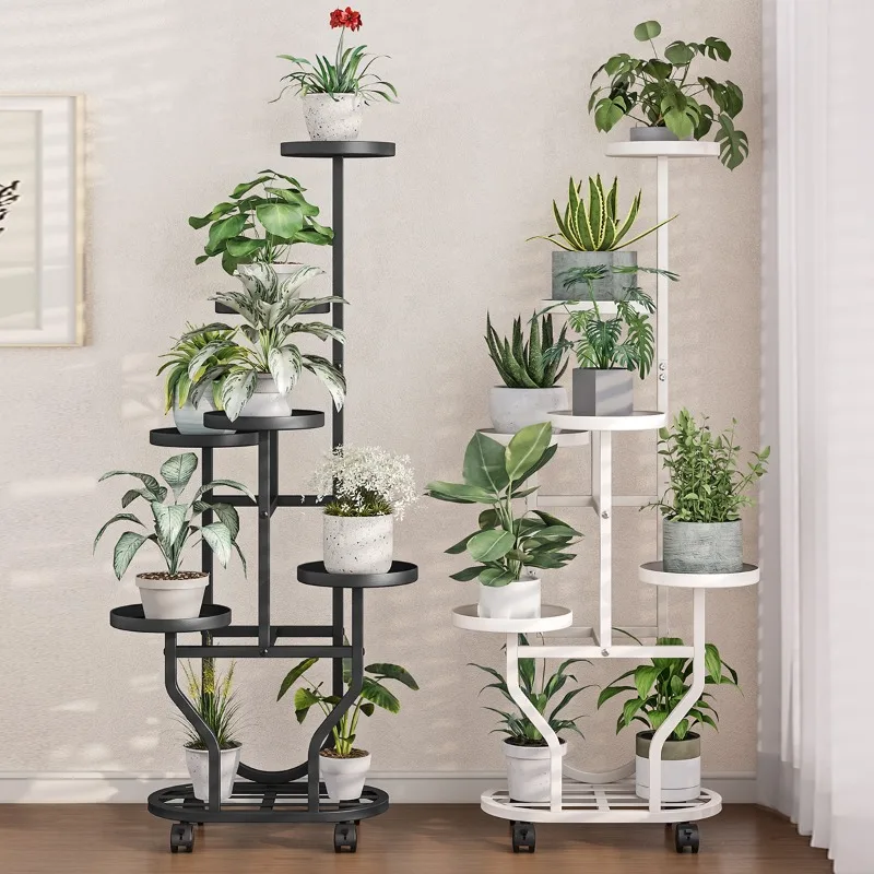 floor-standing balcony plant stand multi-layer courtyard metal movable flower shelf kwietnik stojacy na kwiaty outdoor furniture