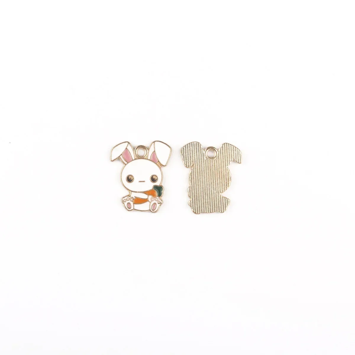 10pcs Orange Radish DIY Pendant White Rabbit Charms Necklace Handmade Accessory Bracelet  Animal  Jewelry for Women