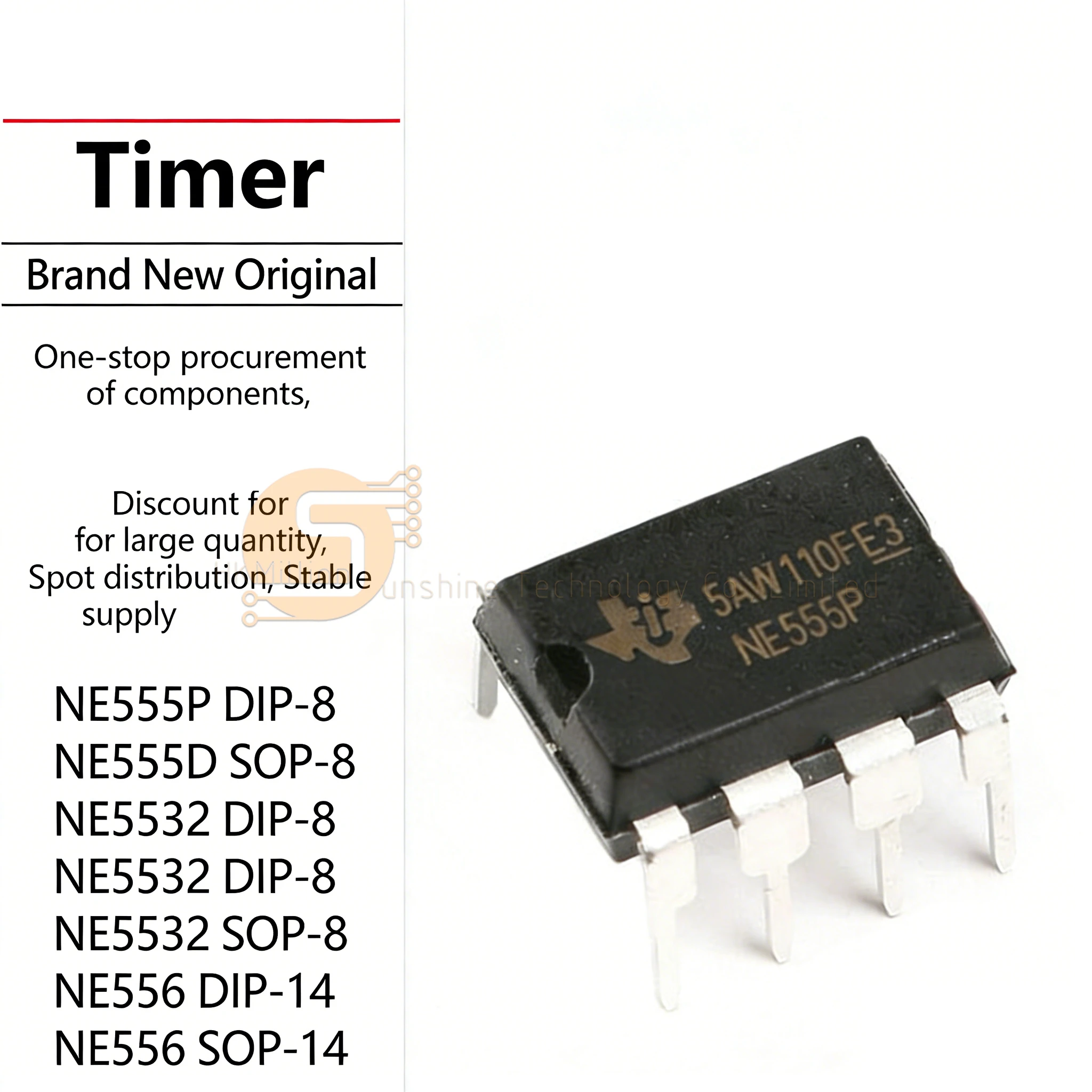 50pcs NE556 SOP-14 NE556 DIP-14 NE5532 SOP-8 NE5532 DIP-8 NE555D SOP-8 NE555P DIP-8 Timer IC Oscillator Pulse Generator