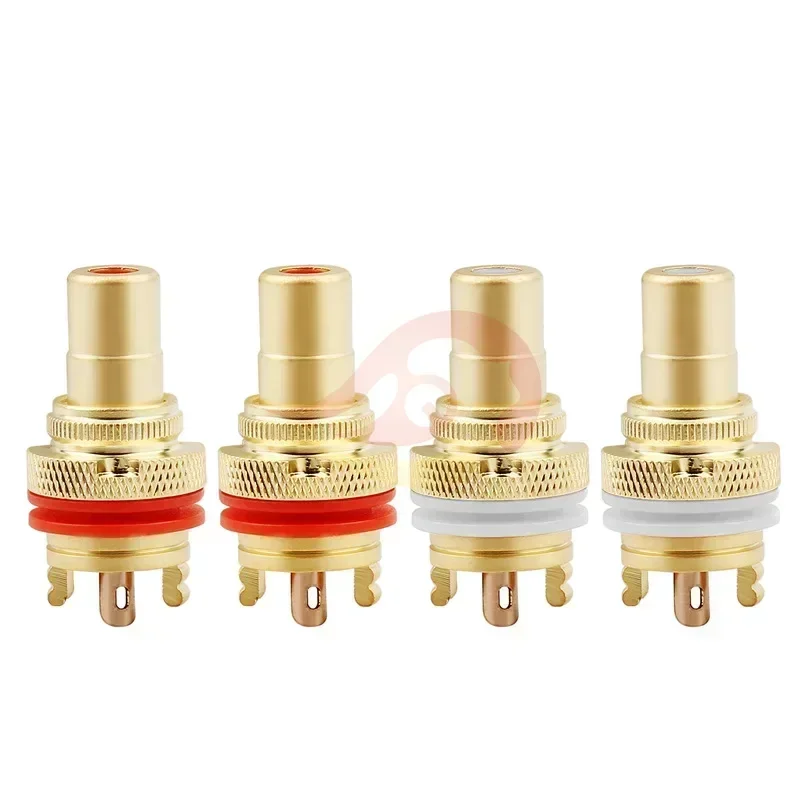 

Plug Connector RCA Audio Connector Female Socket Chassis For CMC Connectors Rhodium Plated Copper Jack Copper Plug