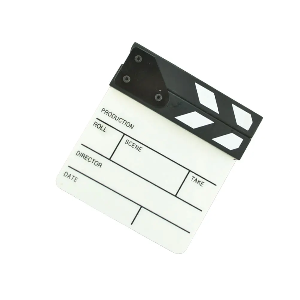 

Professional Acrylic Clapperboard Engraved Letters for Film Movie Photography Stick Safe Shooting Videos Display