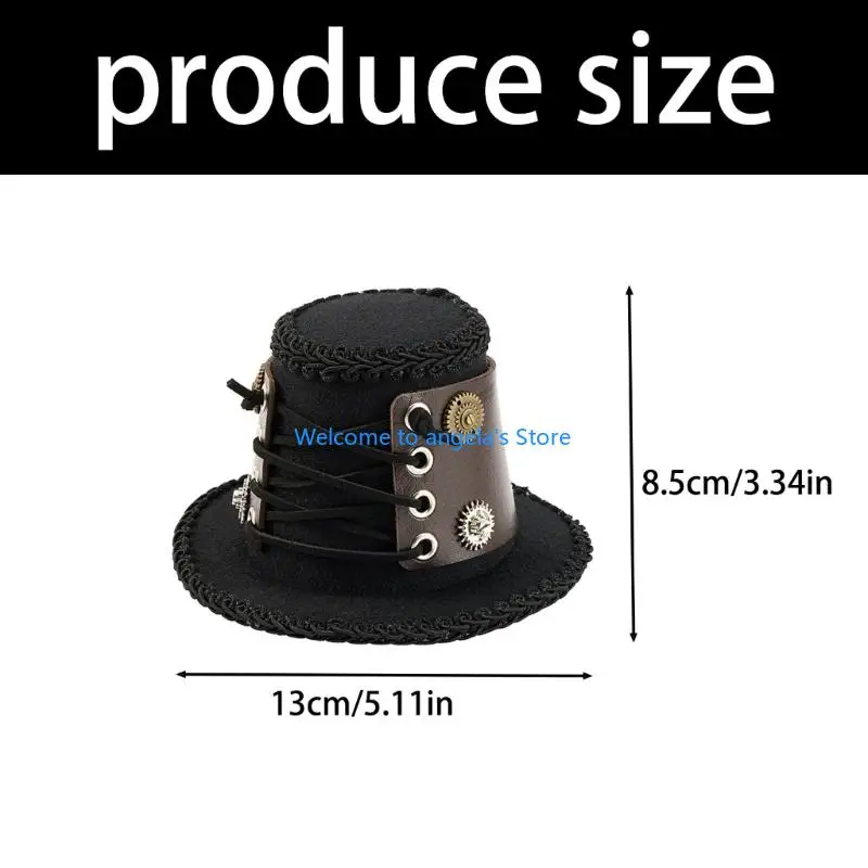 x4yc steampunk haired hair accessory felts hat with industral fantasy handmade fantasy