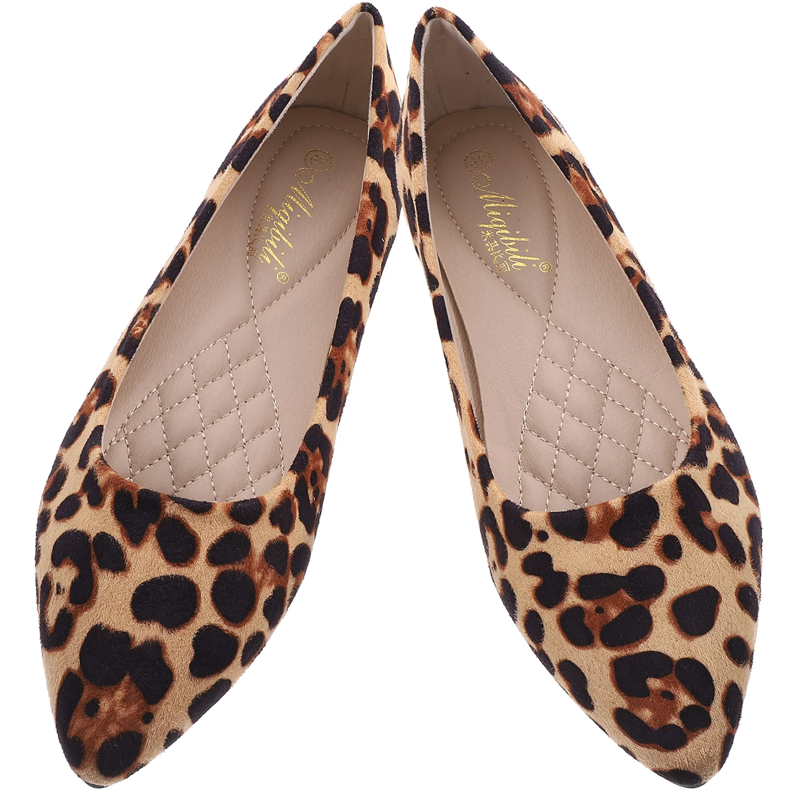 

Leopard Print Flat heeled Shoes Comfortable Breathable Suede Flats Pointed Toe Women Leopard Shoes Gifts
