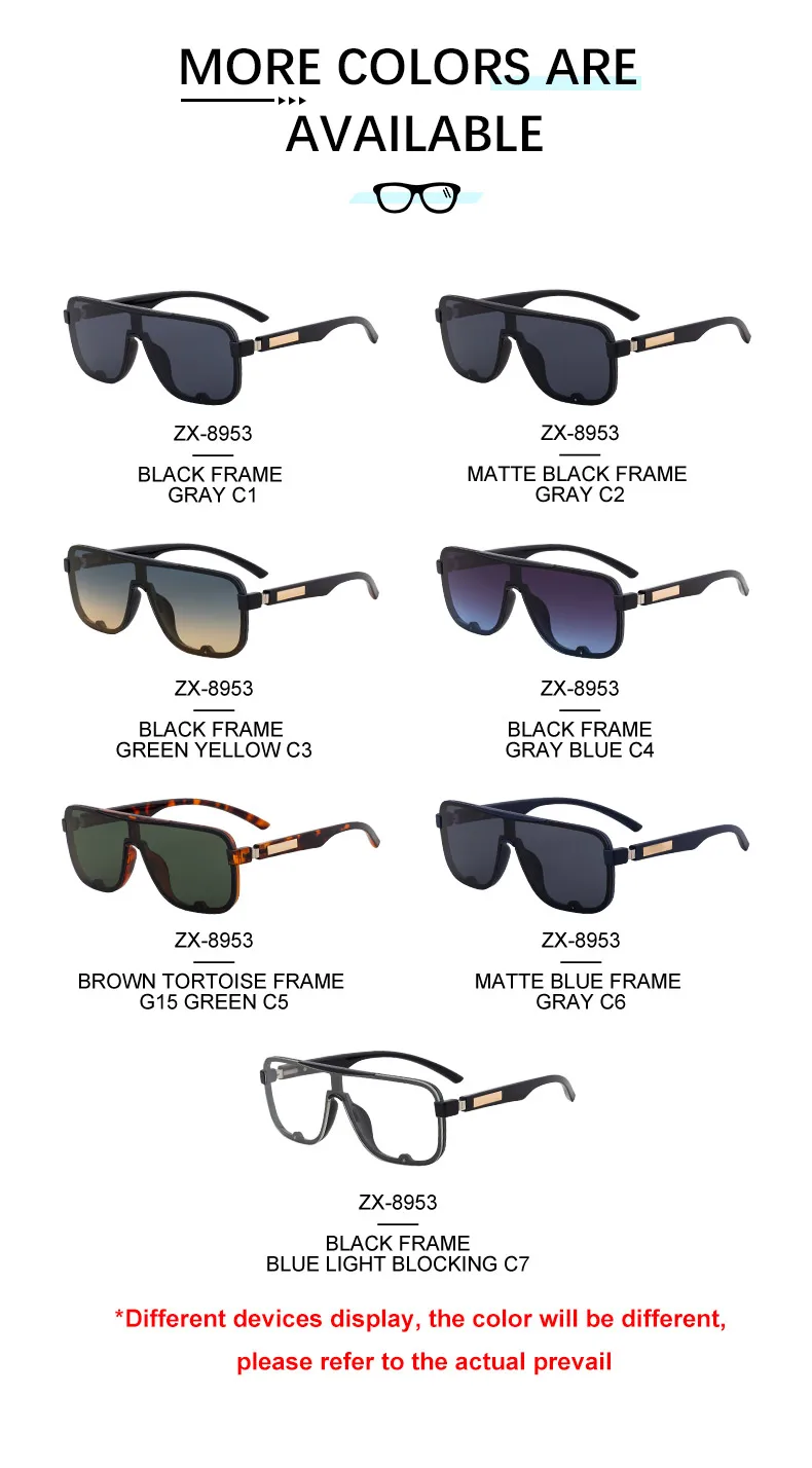 Polarisierte Klassische Quadratische Sonnenbrille für Herren mit Großem Rahmen 2026 Luxusmarke Punk Shield Goggle Sonnenbrille für Männer UV400 Eyewear Shades – Detail 13