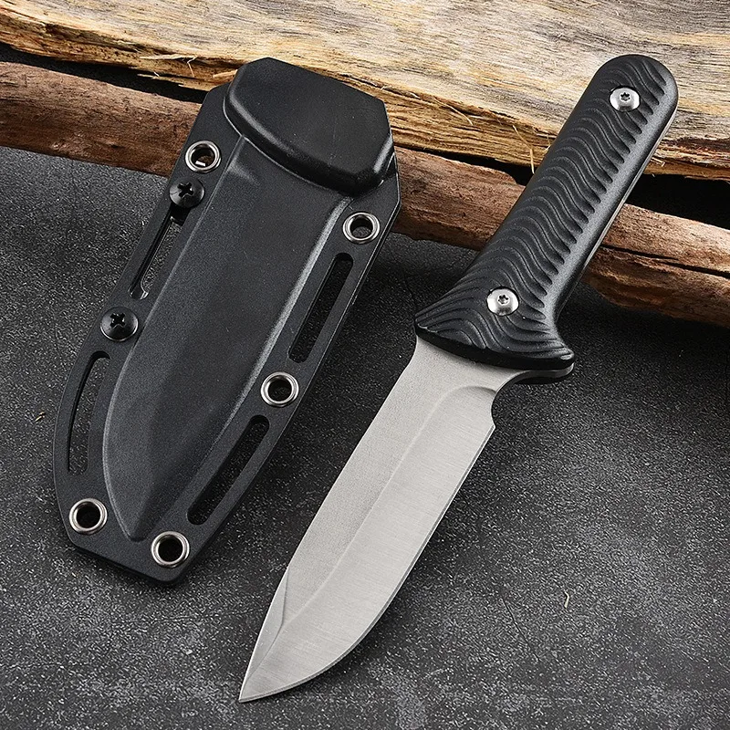 High Hardness Outdoor Utility Knife with K Sheath, Portable Camping EDC Fixed Blade Tool for Daily Use