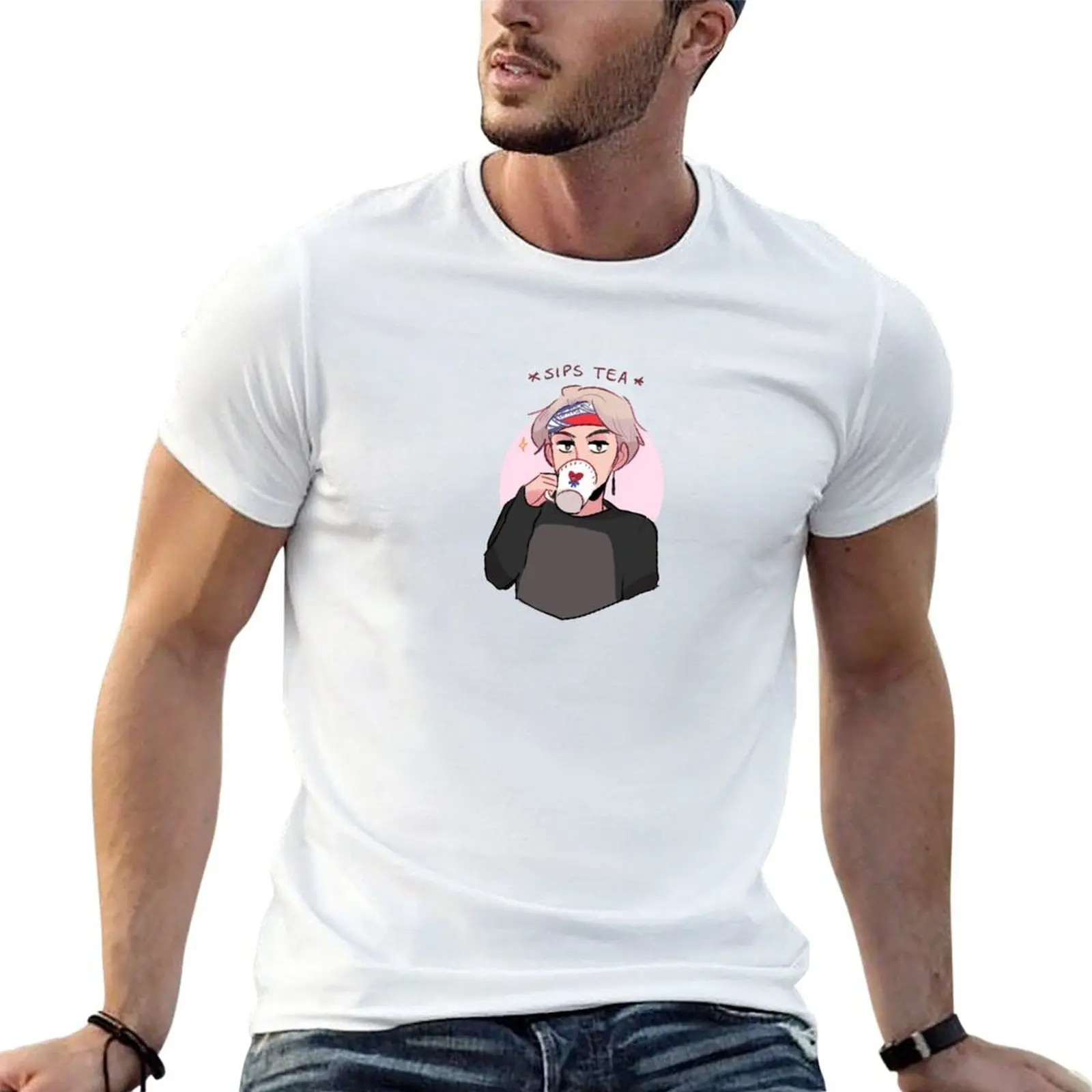 

MIC DROP: V SIPPIN TEA T-Shirt men t shirt cotton 100% t shirt man cotton T-Shirt