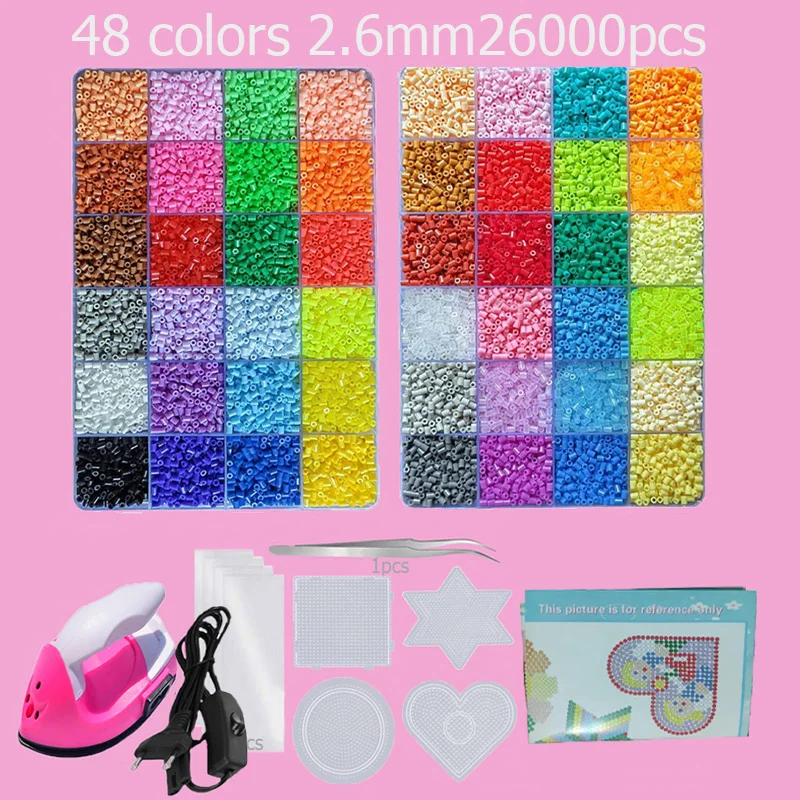 Hama Beads Box Thermomosaik-Bügelperlen, Bügelperlen, Schmelzperlen, DIY-Spielzeug, 24 48 72 Farben 2,6MM 5MM