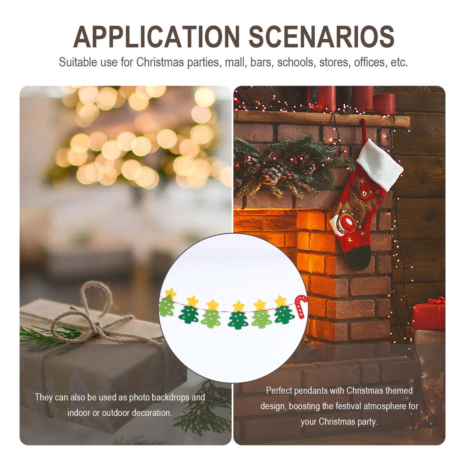 

7 Pcs Banner Christmas Decoration Flag Party Pendants Decorate Xmas Tree Outdoor