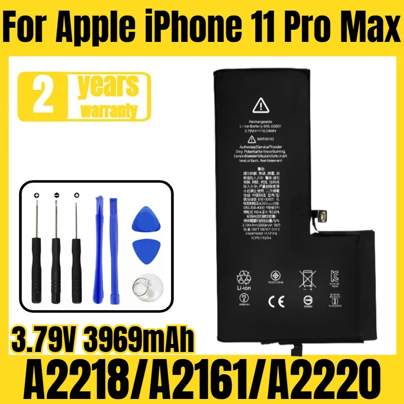 

Applicable to Apple iPhone 11ProMax A2218/A2161/A2220 mobile phone battery, new large capacity, free tool 3.79V 3969mAh