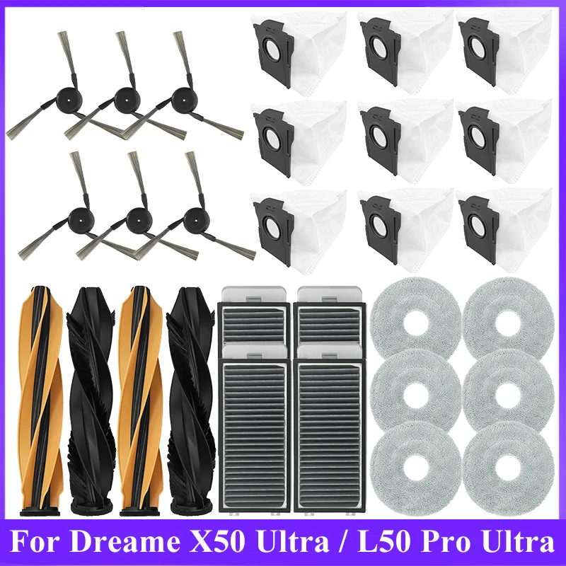 Pièces d'aspirateur pour Dreame X50 Ultra / S40 édition améliorée / Dreame L50 Pro Ultra / MOVA V50 Ultra, accessoires de brosse principale