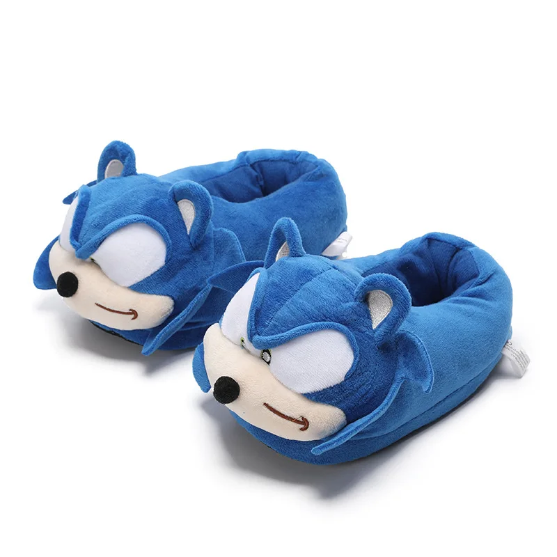 Sonic The Hedgehog pantofole in cotone peluche Cute Anime All-inclusive Indoor Home Slipper inverno antiscivolo scarpe calde regalo di compleanno