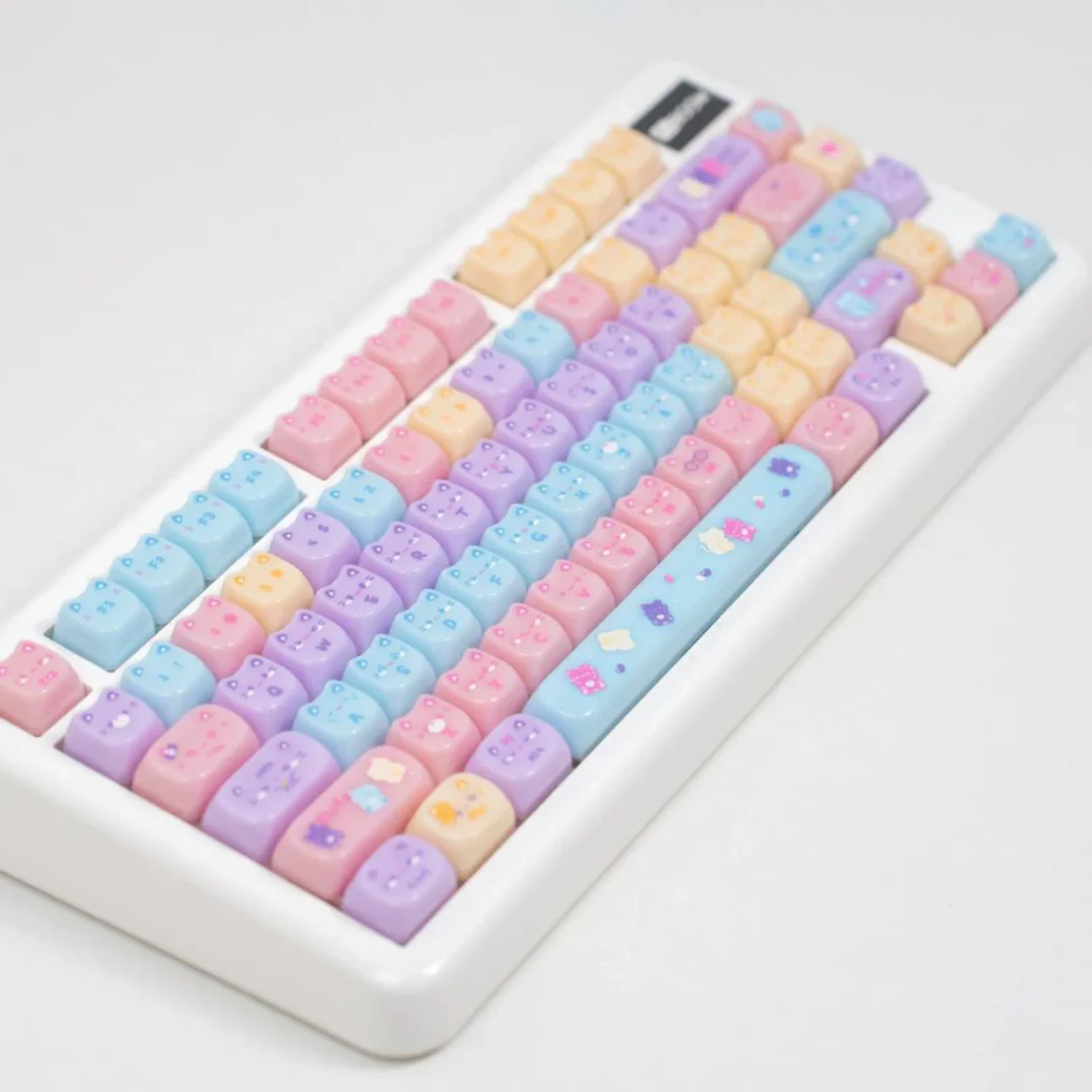 مجموعة أغطية مفاتيح شفافة للكمبيوتر الشخصي من KiiBOOM Meow Pudding 134 مفتاح ملف تعريف MAO للوحة المفاتيح الميكانيكية بالحجم الكامل/65%/75%/TKL/96%