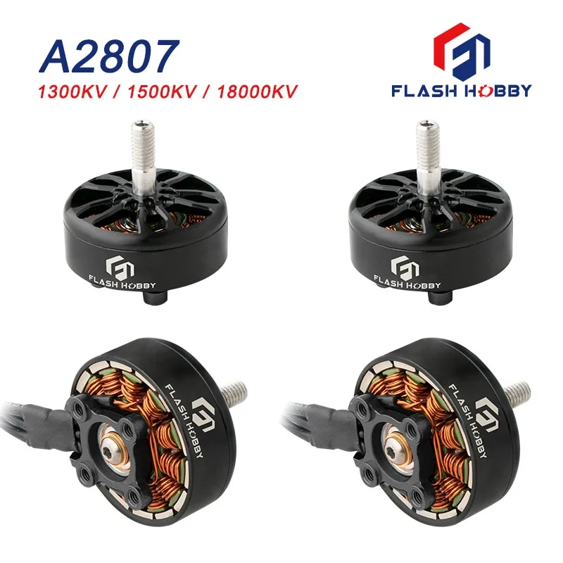 

Радиоуправляемый бесщеточный двигатель FLASHHOBBY A2807 2807 1300KV 1500kv 1800kv для FPV дрона X Class