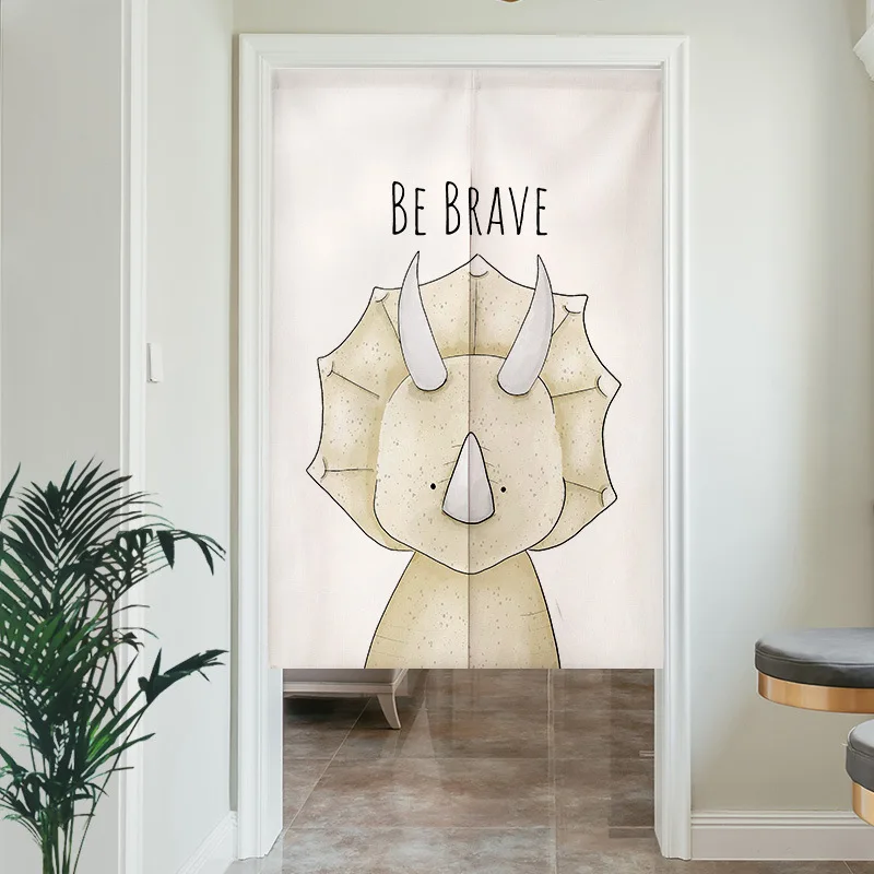 Cartoon animals changing room Curtain Privacy Partition Doorway Curtains Kitchen Entrance Noren Linen Hanging Half-curtain