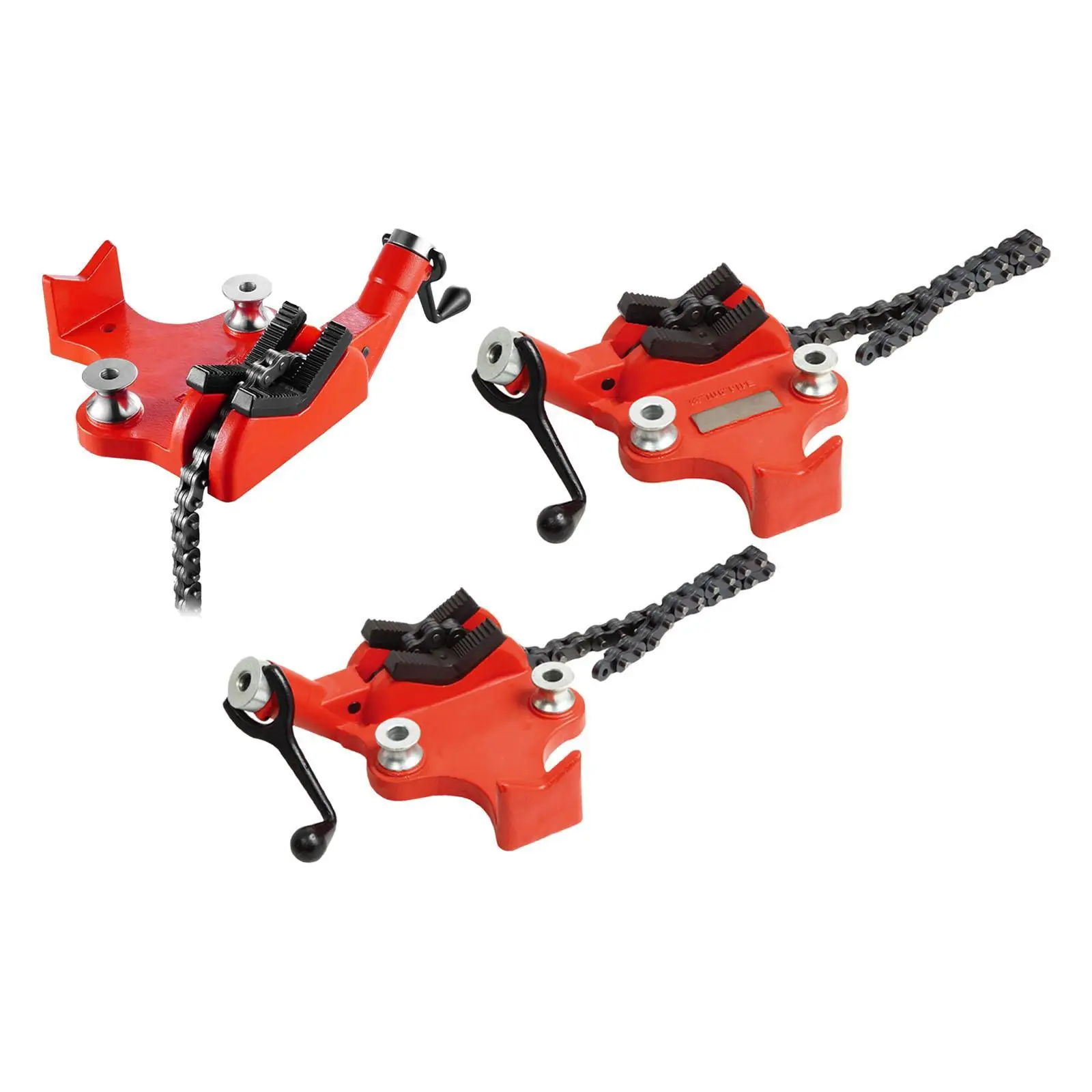 

Bench Chain Vise, Non Slip V Shaped Jaws, Red Cast Iron Body, 1/4" to 6" Heavy Duty Work Bench Vise for Plumbing