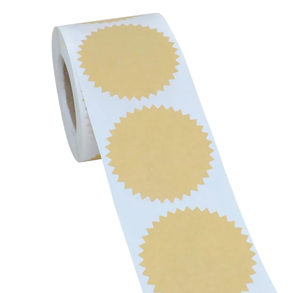 

500 Pcs Blank Sticker Self Adhesive Kraft Paper Gift Bag Party Favor Label Sealing Stickers Envelope Notebook Decoration