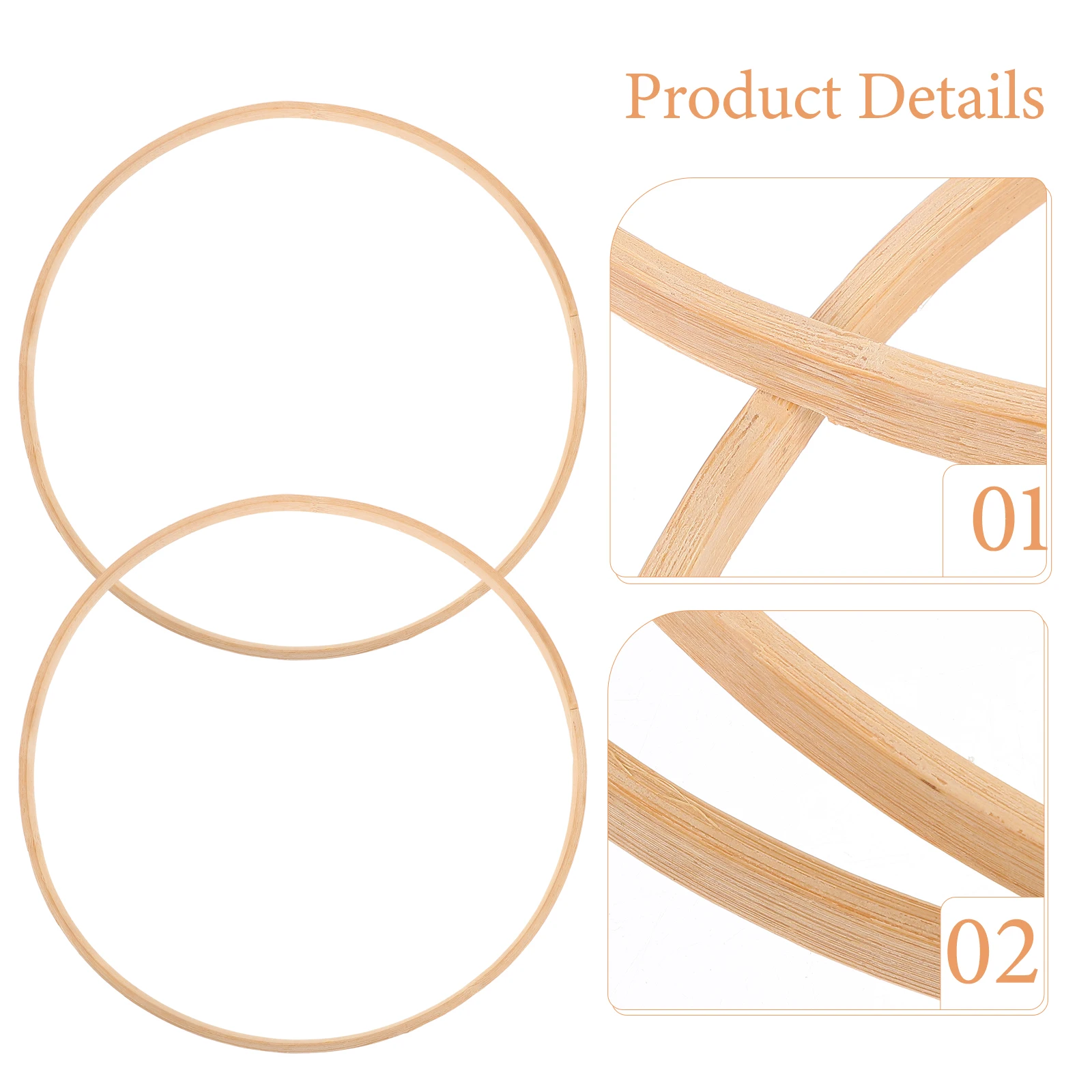 

5pcs 26Cm Bamboo Dreamcatcher Ring Diy Craft Accessories Wall Hanging Mandalas Curtains Frame Decor Portable Smooth