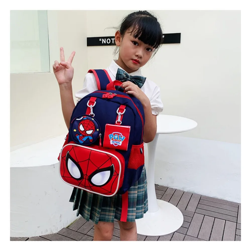 Marvel School Backpack 3-7 Years Old Kids Senior Kindergarten First Grade Spider-Man Mermaid Cartoon Cute Backpack Birthday Gift