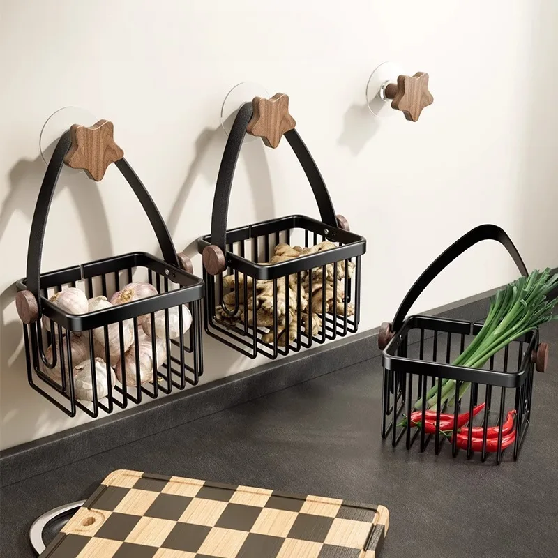 

Simple Space Aluminum Storage Baskets Multifunctional Wall Mounted Kitchen Baskets Large Capacity Bathroom Home Decoration
