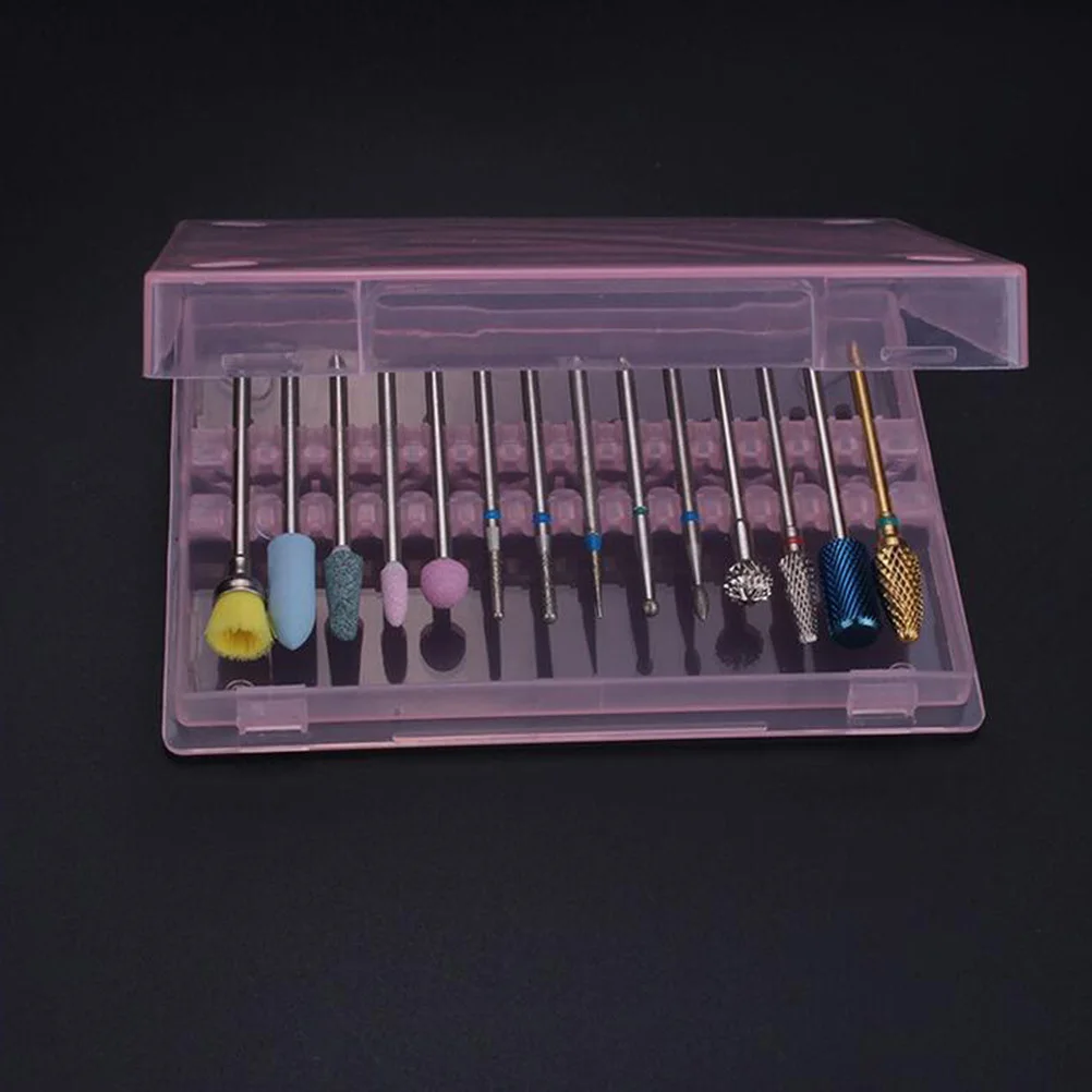 Boîte de rangement pratique en PP, 4 pièces, pour forets à ongles, organisateur de manucure, support de têtes de meulage, accessoires de pédicure longs