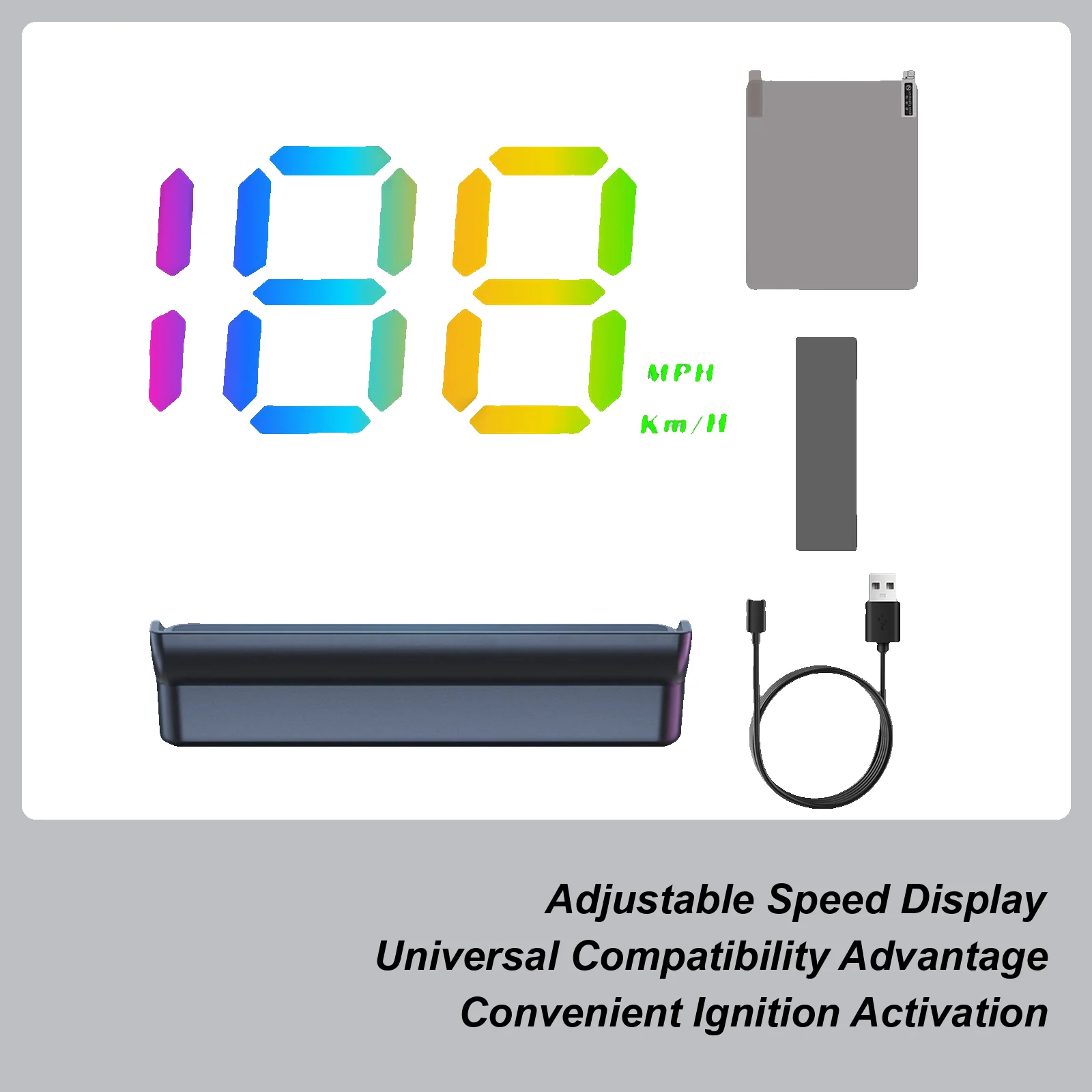 

Автомобильный проекционный дисплей, автомобильный HUD Smart, 2 режима, универсальный проектор на лобовое стекло, GPS-спидометр, MPH для приборной панели, компас, альтиметр