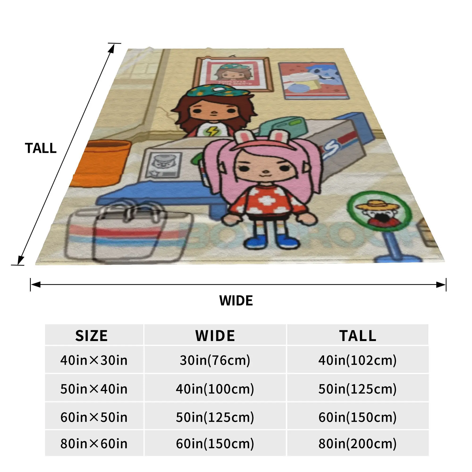 Toca Life Box Toca Boca Cute Game Blankets Soft Warm Flannel Throw Blanket Bedspread for Bed Living room Picnic Travel Home