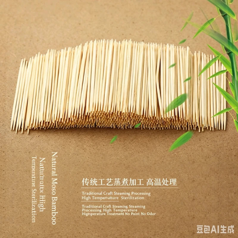

100/300/500 Pcs Double Headed Bamboo Toothpicks Disposable Bagged Fruit Skewers Hotel Restaurants Restaurants Bagged Toothpicks