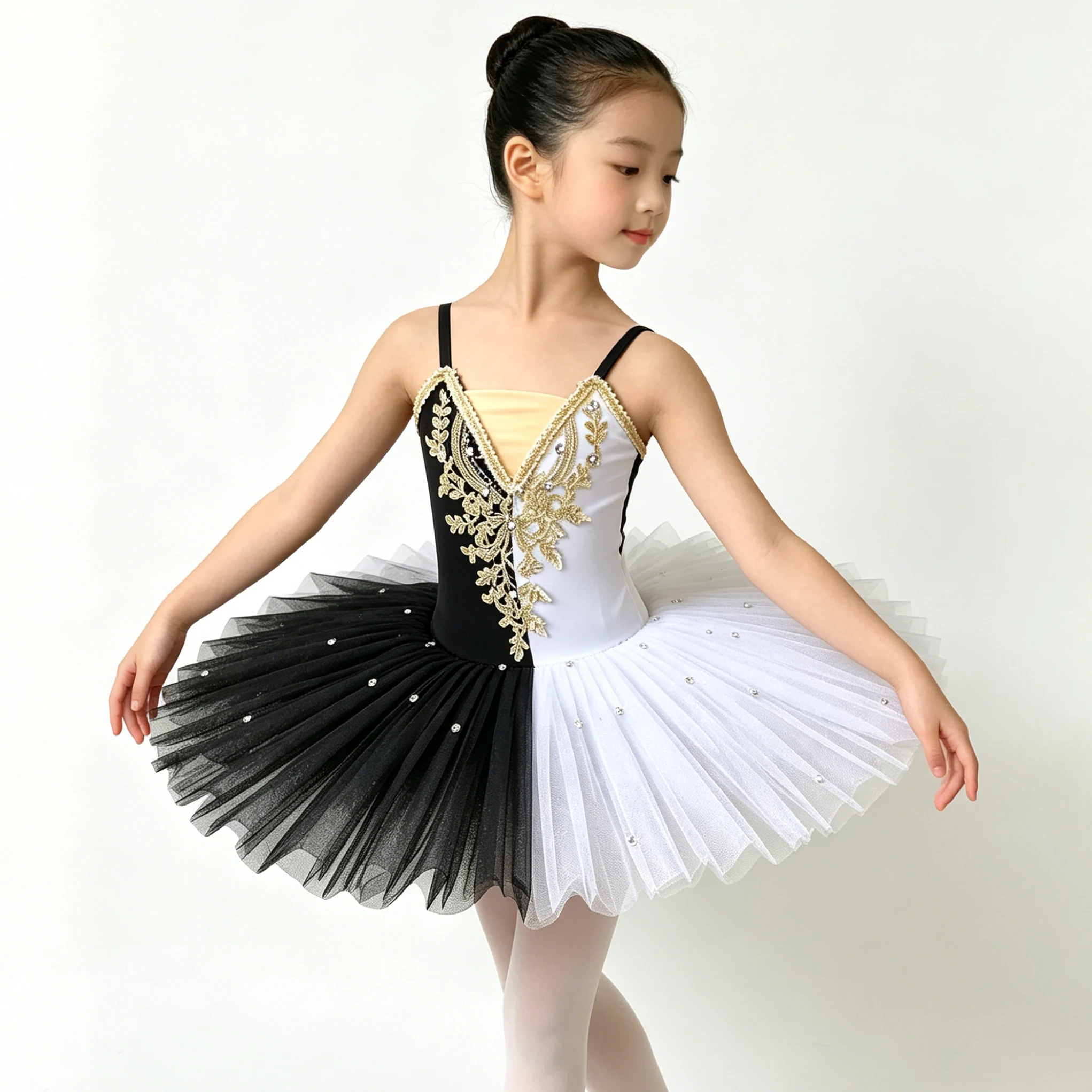 Professional Classical Tutu Ballet Dress Rhinestone Slip Contrast color Gauze Ballerina Party Dress Children Girl Dance Costumes