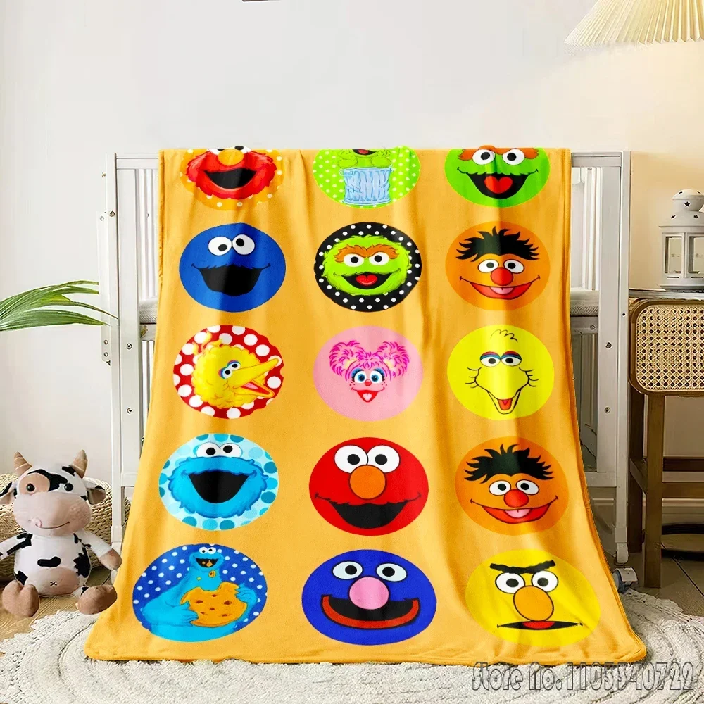 Sesame Street cartoon 3D Printed Home Cute Kids Blanket Throw for Bed Sofa Decor Fleece Nap Blankets Boys Girls Children Gift