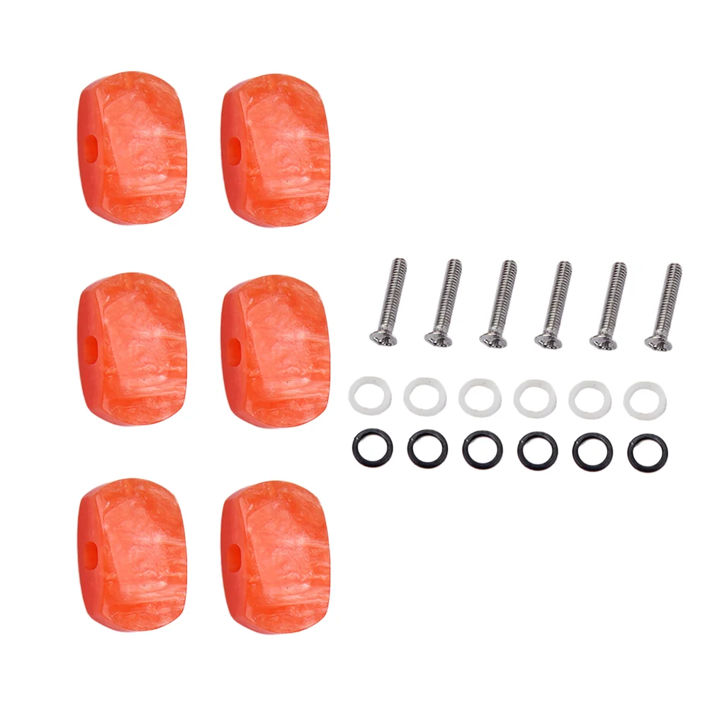 6 PCS/ Locking Guitar Tuners Tuning Keys Sealed Acoustic Machine Heads White Pegs Plastic Acoustic Guitar Tuner Button Cap