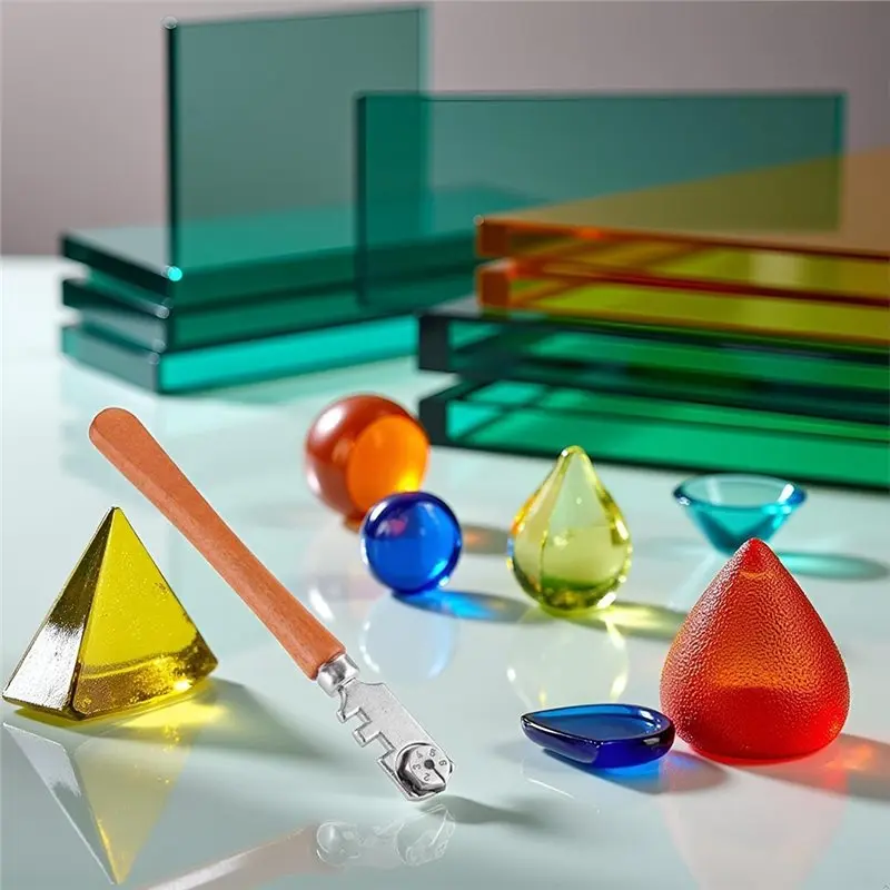 مجموعة أدوات قطع الزجاج ABVJ- درجة احترافية، نظام قطع 6 عجلات، عمق قطع 30 مم، تصميم مقبض مريح #6