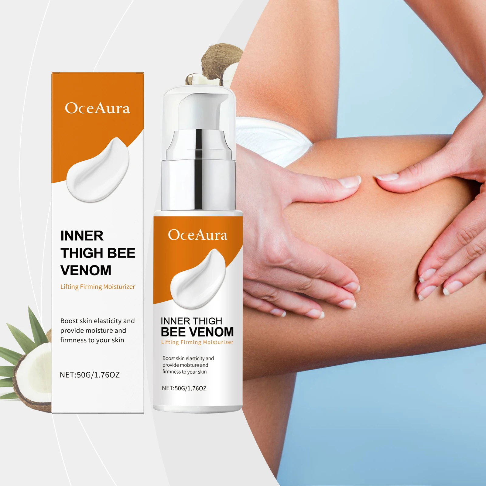 

Крем для подтяжки внутренней поверхности бедра OceAura, нежный, гипоаллергенный, увлажняющий, подтягивает кожу и повышает ее эластичность для ежедневного ухода.