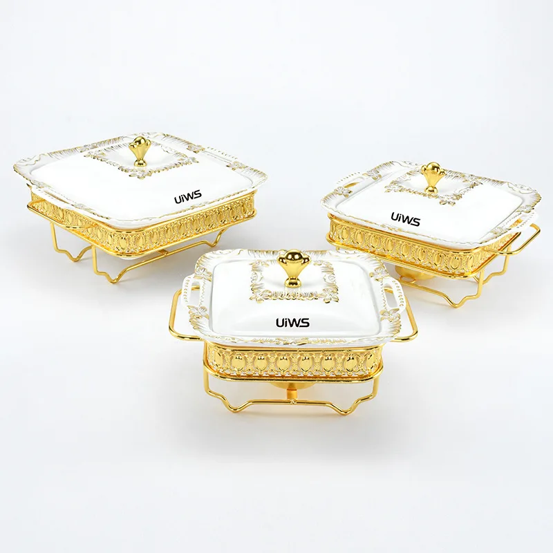 

LMM light luxury square ceramic dining stove wrought iron bracket heating dry pot buffet stove