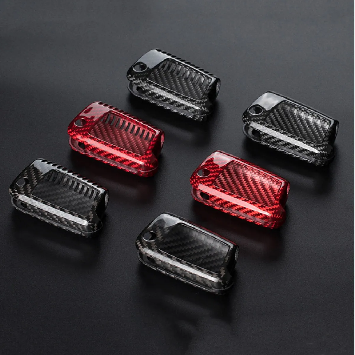 T-Carbon Carbon Fiber Car Key Case Cover Shell Fob For VW Volkswagen Polo Golf Passat Beetle Caddy T5 Up Eos Tiguan Jetta Skoda