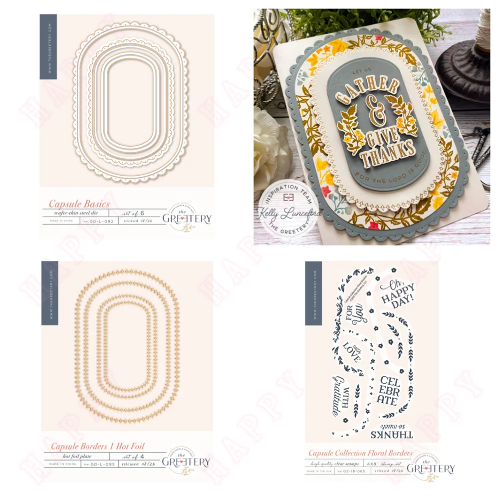 

Capsule Basics Metal Cutting Dies And Clear Stamps For DIY oval Dies Scrapbooking Stamps Album Craft Paper Card Decoration new