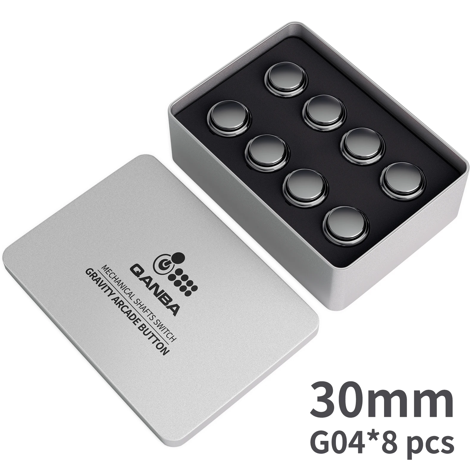 QANBA Gravity KS Arcade-Tasten, metallische Farbe, 30 mm, mechanischer Drucktastenschalter, beschichtete Tasten, DIY-Teile (8 Stück) – Detail 17