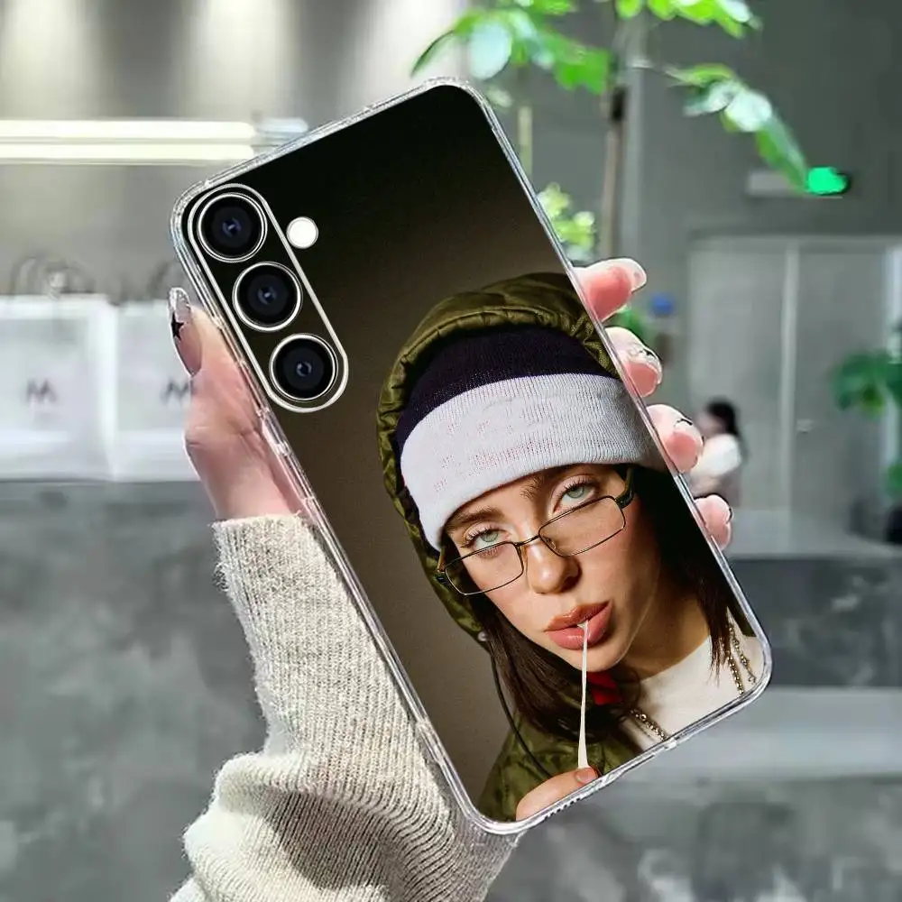 Pop L-Billie Eilish singer Phone Case Transparent Soft Case For Samsung A73,A72,A71,A70,A51,A52,A53