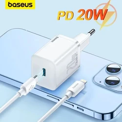Baseus PD 20W Caricatore USB C a ricarica rapida per iPhone 14 13 Pro Max Tipo C a IP Caricatore rapido per telefono da parete USB C a ricarica rapida