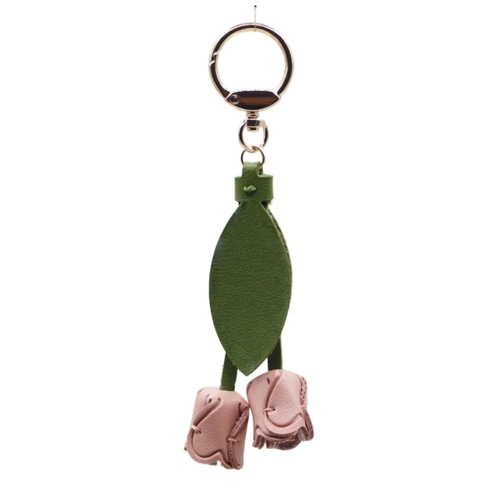 Zoete Tulp Tas Hanger PU Leer Dopamine Verse Rugzak Decoratie Tas Match Accessoires Koreaanse Stijl Autosleutelhangers Meisje - afbeelding 1