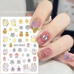 Cartoon Cute SpongeBob SquarePants Patrick Star Nail Stickers Water Cup Mobile Phone Case Decoration Stickers Wholesale