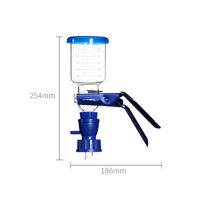 GL45 screw solvent filter sand core filter device with blue cap bottle screw adapter